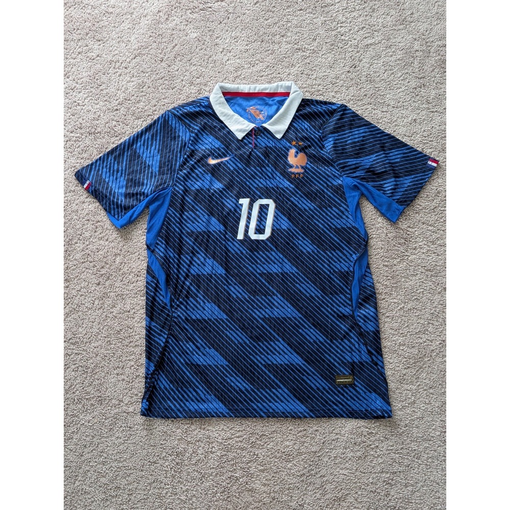 Nike Kylian Mbappe #10 Jersey France World Cup Mens XL NWT Aero Fit Blue & Black